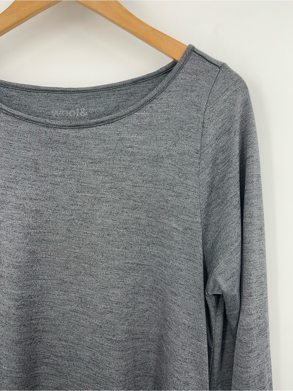 Wool& Rowena swing dress charcoal gray 0690 merino wool long sleeve medium - Picture 6 of 10